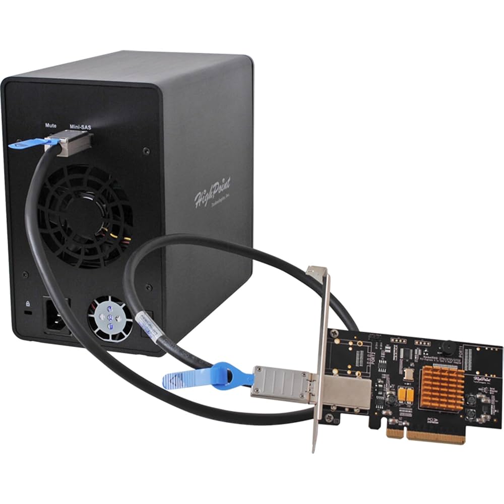 HighPoint RAID 4ベイタワー型 RocketStor 6414TS RocketStor 6414TS 4-Bay Q-SATA Turbo RAID Tower Enclosure
